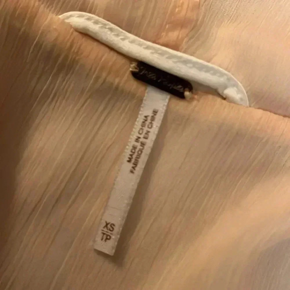 FREE PEOPLE Insect Shield Jacket White/ Peach Cropped Size XS - Picture 11 of 11